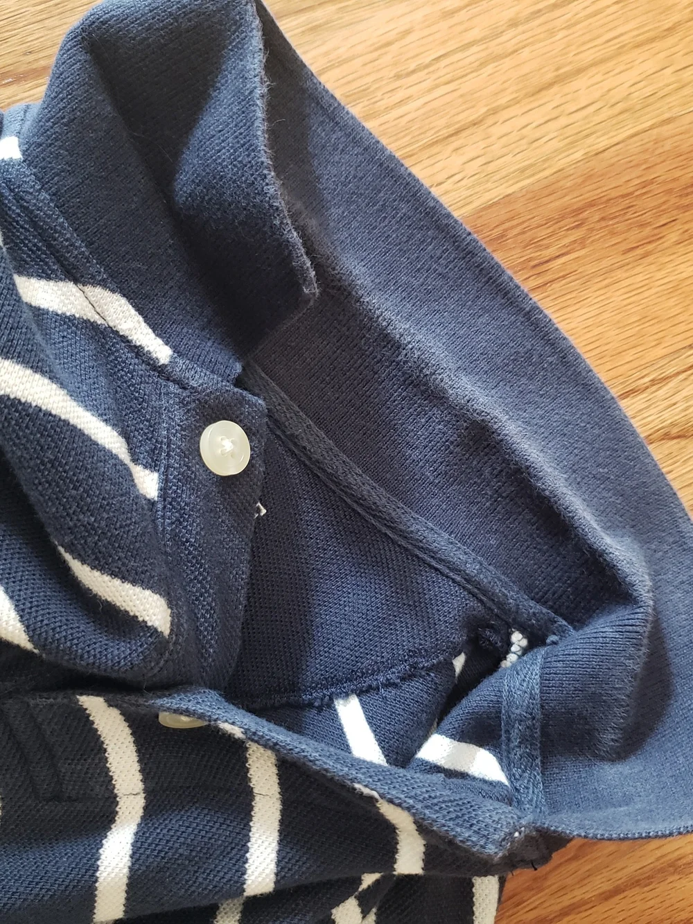 The Children's Place Striped Polo Duo-Navy, Brown, White & Lt. Blue - L(10/12)